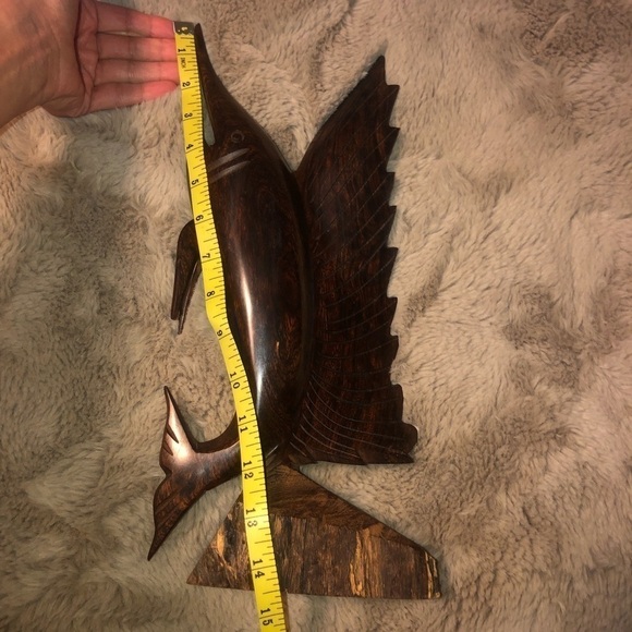 VTG Ironwood Sailfish Wood Statue Carving 14” - Picture 13 of 13